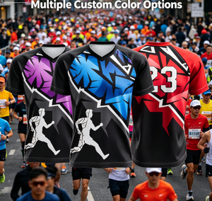 Camiseta Deportiva Sublimada con Cuello en <span class=keywords><strong>V</strong></span> de Secado Rápido para Hombre, Personalizada con Graffiti, Número y Logotipo, Uniforme de Equipo de Maratón - Product Image 5