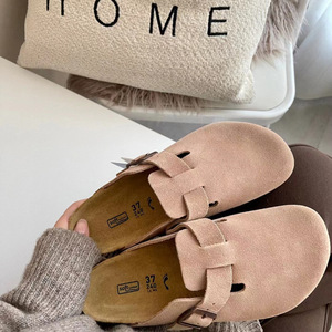 Dép xỏ ngón ngoài trời kiểu mules, dép bệt, dép Birkenstock, dép Boston bằng da thật, da lộn, đế nút chai, dép clog chắc chắn dành cho nữ - Product Image 5