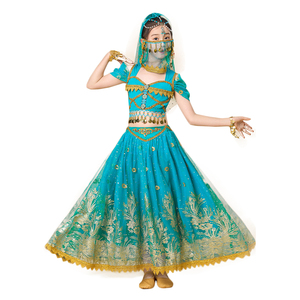 Enfants Cosplay Aladdin princesse <span class=keywords><strong>Jasmine</strong></span> indien Bollywood danse Performance vêtements tenue - Product Image 1