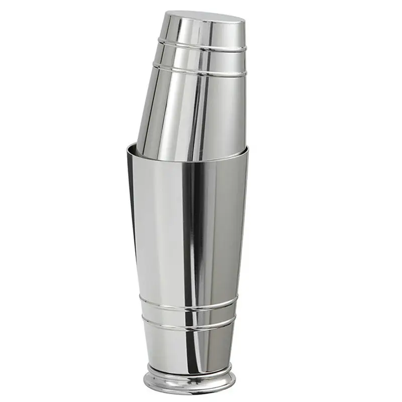 Custom Logo 500ml/700ml Stainless Steel Bar Tools Polished Martini Drink Shaker Luxury Cocktail Boston Shaker for Bartending