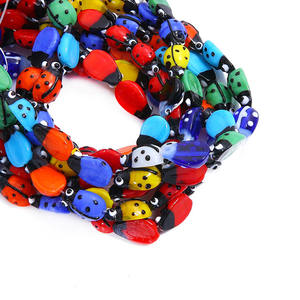 GP1026 Soplado a mano hecho a mano multicolor Lampwork Ladybug Beads Glass Ladybirds Lady Bug Beads Cute Glass Ladybug Beads - Product Image 2
