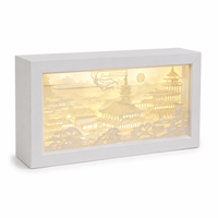 Luces Nocturnas Portátiles de Fábrica, Caja de Sombra de Papel 3D LED Personalizada, Marco de Fotos con Luz, Funciona con Batería, para Decoración del Hogar