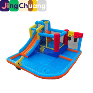 Tobogán Inflable para Exteriores, Pequeño Parque Acuático, Castillo Inflable, Trampolín con Cancha de Baloncesto para Interiores, Juguete para el Hogar - Product Image 5