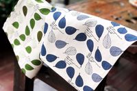 Serviettes en lin imprimées à motifs de feuilles, sets de table et nappes, idéales pour les pique-niques en plein air