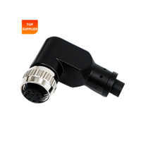 BEXKOM M12S(Fe-R) 2 8 broches mâles en laiton plaqué or, verrouillables par vis, blindage CEM, IP67, anti-vibration, anti-corrosion, pour données