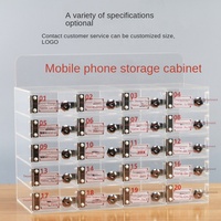 Armoire d'atelier d'étudiant de personnel de casier de stockage de téléphone portable acrylique transparent avec la serrure