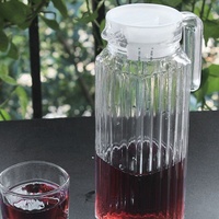 Pichet à Eau Froide Épais Moderne en Verre Transparent avec Couvercle, Idéal pour Thé ou Jus