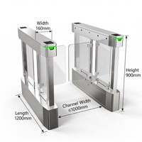 Torniquete de puerta batiente personalizado de fábrica, bidireccional, antipinzamiento, control de acceso de seguridad, lector RFID, barrera de puerta batiente de acero inoxidable SUS304