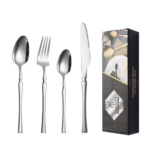 Ensemble de vaisselle en acier inoxydable de couleur personnalisée, 24 pièces, style de conception artisanale de polissage de miroir avec boîte élégante - Product Image 1