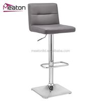 Tabouret de bar réglable en cuir PU au design moderne Tabourets de bar blancs à dossier haut avec repose-pieds