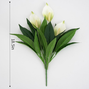 Pflegeleichte Künstliche Weiße Friedenslilien mit Grünen Blättern - Realistische Outdoor-Pflanze Geeignet für Zuhause - Product Image 4