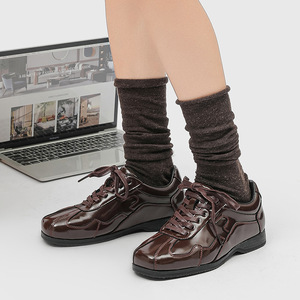 รองเท้าสไตล์อเมริกันย้อนยุค รองเท้าลำลองแบบธุรกิจ หน้าผ้าทำจากเส้นใยละเอียดพิเศษ พื้นรองเท้านุ่ม ผูกเชือกได้สบาย รองเท้าลำลอง - Product Image 6