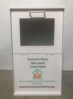 Petit présentoir de livres de bibliothèque pour l'extérieur-Étui ouvrable en métal blanc personnalisable