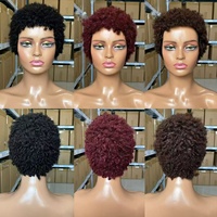 Perruques Lace Front Courtes Bob Ondulées Noires pour Femmes, 100% Cheveux Humains Vierges, Fabriquées à la Machine, Vente en Gros
