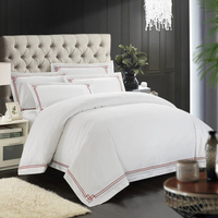 Percale gros luxe Dubaï hôtel linge de lit coton égyptien Satin Stripe ensemble de literie