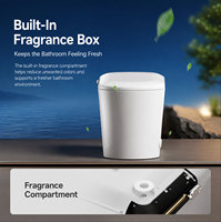 WC intelligent à poser au sol avec réservoir intégré, télécommande, lavage à l'eau chaude et séchage à l'air