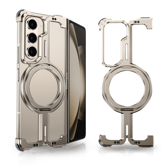 Pi Case 360 Degree Rotatable Metal Phone Stand Wireless Charging for Samsung Galaxy Z Fold Magnetic
