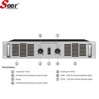 Amplificateur professionnel de classe AB à 2 canaux Seer FA Series avec pont stéréo, AC 220V/240V, montage en rack 2U, boîtier métallique