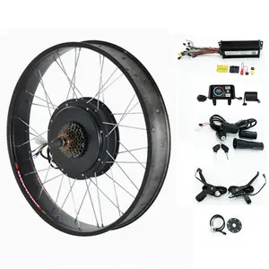 36V 48V 52V 45A 1200-1800W 20x4.0 "24x4.0" 26x4.0 "Kits de roda gorda bicicleta elétrica ebike Conversão kits controlador de onda senoidal