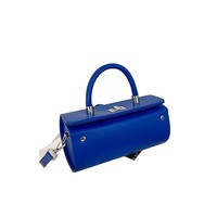 Sac à main rétro en forme de cylindre pour femmes, sac bandoulière en cuir PU avec fermoir métallique et poignée supérieure