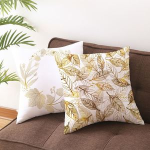 2025 New Nordic Sofa Cases Golden Leaf Peach Skin Fabric Pillow <b>Cushion</b> <b>Cover</b> Home Supplies - Product Image 2