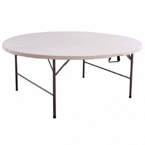 4ft 6ft 8ft Cheap Outdoor picnic folding table With Metal Folding Legs portable Plastic round Folding Table And Chair for event