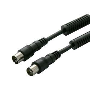Cable de conexión para TV con blindaje y filtro, 2.5 m, color negro, ideal para garantizar una señal de calidad y reducir - Product Image 1