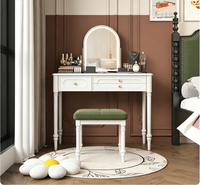 Coiffeuse moderne en bois massif, couleur crème, style français, pour chambre à coucher, avec écran LED extensible, durable, pour appartement