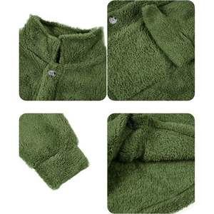 2025 <b>Men's</b> Long Sleeve Fuzzy <b>Sherpa</b> Fleece <b>Jacket</b> Button Down Coat for Fall Winter Warm Outdoor Outwear - Product Image 2