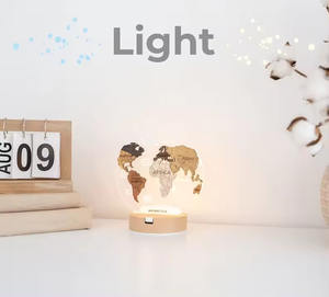 Regalo personalizado de <span class=keywords><strong>mapa</strong></span> del <span class=keywords><strong>mundo</strong></span> de madera para viajeros globales Decoración creativa de luz nocturna <span class=keywords><strong>3D</strong></span> de madera - Product Image 3