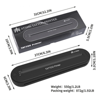 Printer tato A4 portabel bluetooth, mesin printer tato stensil sementara printer termal untuk tato