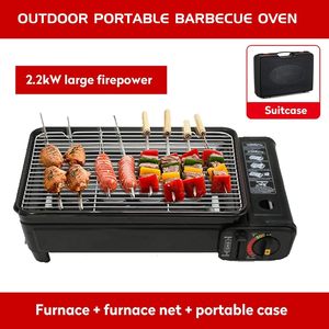 Barbecue portable au <span class=keywords><strong>gaz</strong></span> <span class=keywords><strong>butane</strong></span> en acier inoxydable, cuisinière de table pour camping, barbecue coréen - Product Image 4