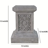 Socle en résine sculpté de fleurs élégantes, statue de jardin blanche/base de pot, colonne d'affichage polyvalente intérieure/extérieure