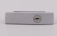 Poignée de porte factice carrée Rosette Intérieur Alliage de zinc Plaqué chrome Serrure de porte avec clé Fonction étanche KangGuan
