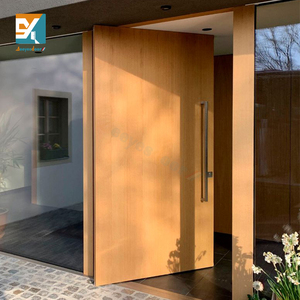 ประตูบ้านทันสมัย Seeyesdoor ประตูเหล็กอลูมิเนียมแบบหมุน ประตูหน้าบ้านคู่ ดีไซน์หรูหรา ประตูทางเข้าไม้วอลนัทแท้ - Product Image 3