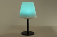 Lampe de table dôme moderne en plastique électrique à interrupteur à tirette, lumière chaude rechargeable, 16 couleurs, dimmable, intérieur/extérieur, pour chambre à coucher