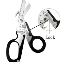 Pince de sauvetage tactique pliable en acier inoxydable pour traumatismes d'urgence, avec clé, règle, coupe-sangle et kit d'outils de survie en extérieur