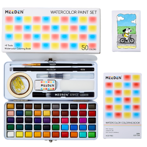 MEEDEN Travel Watercolor <b>Paint</b> <b>Set</b> 50 Colors in Box for Beginners with Concertina Design and Paper Use - Product Image 1