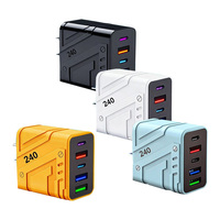 Pengisi Daya Cepat Multi Port Mecha 22.5W PD3.1 USB C dengan Casing ABS PC untuk Smartphone, Tablet, Laptop