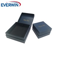 Boîte à bijoux rigide bleue personnalisée EVERWIN, sans ternissement, pour pendentifs, emballage OEM ou ODM, boîte de présentation de bijoux pour marques.