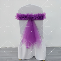 MUWEI Nœuds décoratifs en tulle pour dossier de chaise, pour housses de chaise de mariage et de fête, pour la décoration d'événements et de banquets