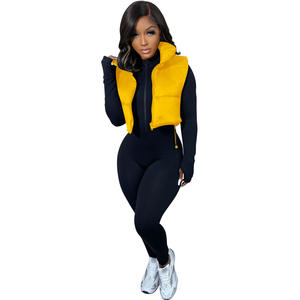 Chaleco Corto Ligero y Cálido de Invierno para <span class=keywords><strong>Mujer</strong></span>, Chaleco <span class=keywords><strong>Sin</strong></span> Mangas, <span class=keywords><strong>Chaqueta</strong></span> Informal de Abrigo, Chaleco con Cuello Alto - Product Image 3