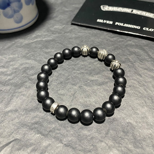 Pulsera <span class=keywords><strong>Croton</strong></span> Obsidian de la nueva colección otoño 2025, original de fábrica, con accesorios metálicos y cuentas cruzadas retro - Product Image 3