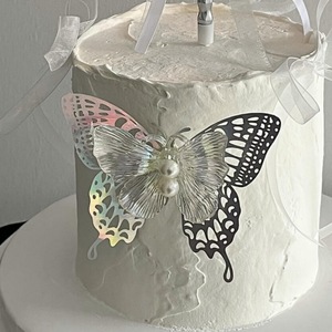 ของตกแต่งเค้กผีเสื้อ น้ำผึ้งและรสหวาน สำหรับวันเกิด วันวาเลนไทน์ เทศกาลฉีซี วันสตรี ทำจากโลหะและพลาสติก - Product Image 3