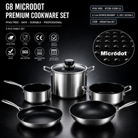 Ensemble de casseroles en céramique G8 non toxique, en acier inoxydable triple couche, poêle antiadhésive, ensembles de casseroles antiadhésives, OEM