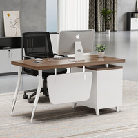 Bureau d'ordinateur en bois Ekintop pour enseignant avec étagère