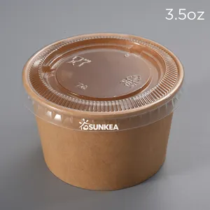 Recyclable Customized 1.5oz 2.5oz 3.5oz Paper Sauce Cup With Lid