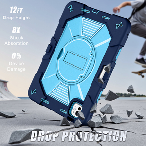 เคสแท็บเล็ตแบบไฮบริดซิลิโคนสำหรับ iPad Pro 11 นิ้ว, พร้อมขาตั้งหมุนได้ ที่เก็บปากกา และสายสะพายไหล่ - Product Image 6