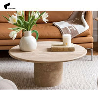 Tostone nouveau Design Beige naturel travertin rond pierre Table basse pour Villa salon hôtel bureau décoration