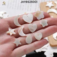 Breloques en nacre blanche en forme de cœur, étoile, lune, goutte d'eau et fleur pour bijoux